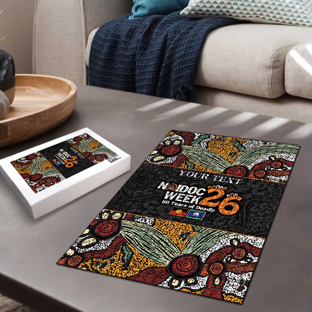 Personalised NAIDOC Deadly 50 Years Puzzle Minimalist Aboriginal Art