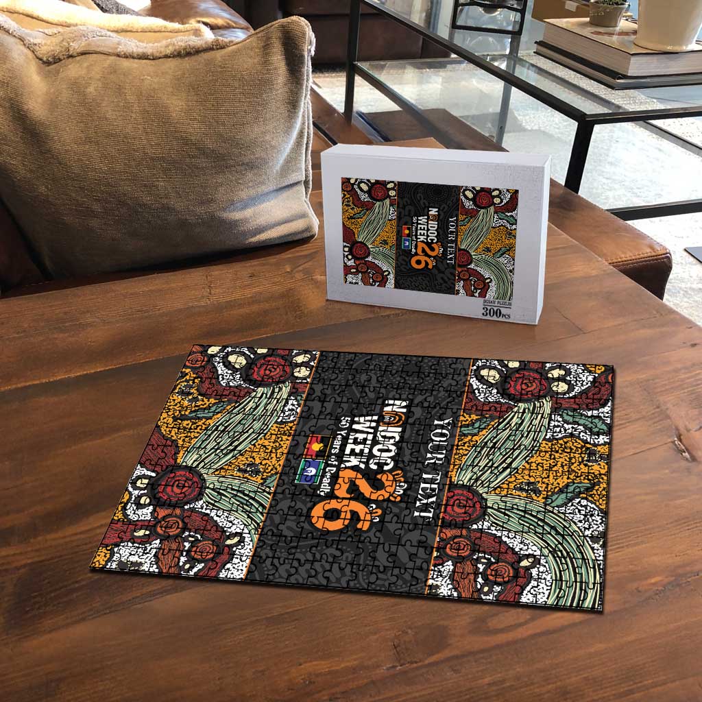 Personalised NAIDOC Deadly 50 Years Puzzle Minimalist Aboriginal Art