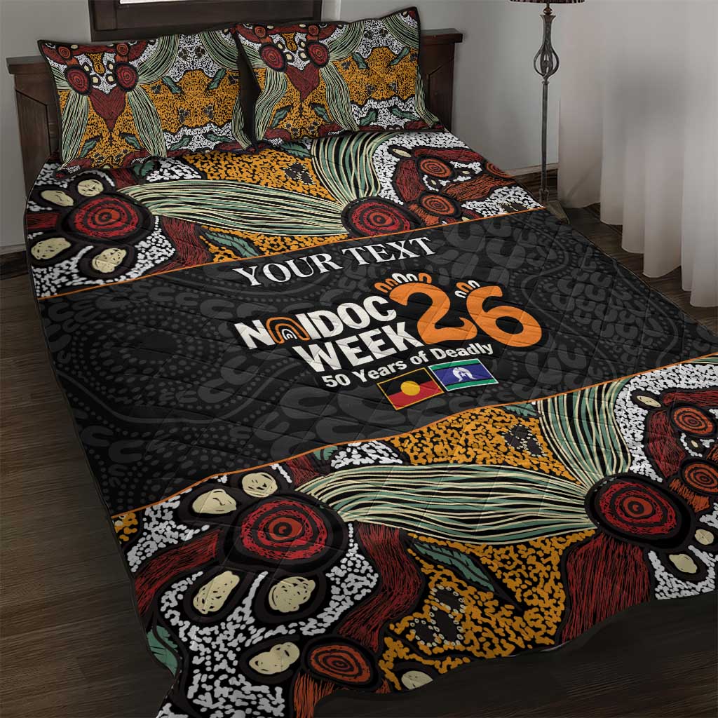 Personalised NAIDOC Deadly 50 Years Quilt Bed Set Minimalist Aboriginal Art