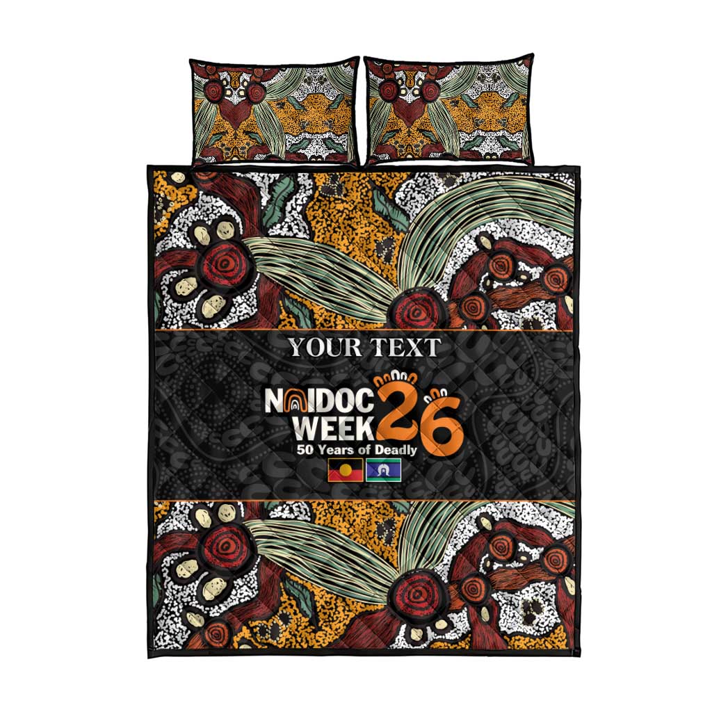 Personalised NAIDOC Deadly 50 Years Quilt Bed Set Minimalist Aboriginal Art
