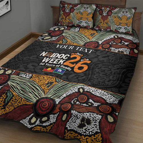 Personalised NAIDOC Deadly 50 Years Quilt Bed Set Minimalist Aboriginal Art