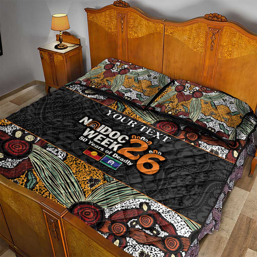 Personalised NAIDOC Deadly 50 Years Quilt Bed Set Minimalist Aboriginal Art