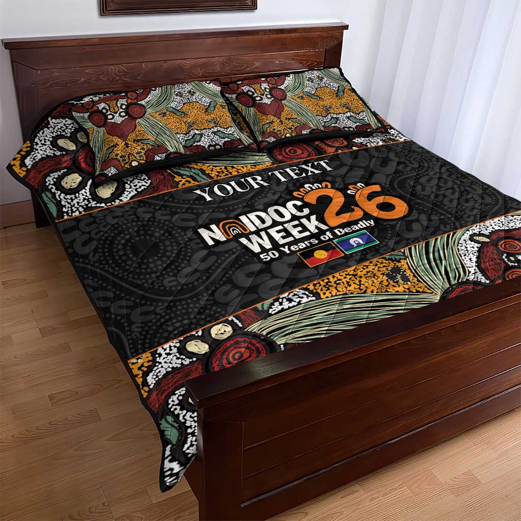 Personalised NAIDOC Deadly 50 Years Quilt Bed Set Minimalist Aboriginal Art