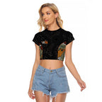Personalised NAIDOC Deadly 50 Years Raglan Cropped T Shirt Minimalist Aboriginal Art