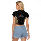 Personalised NAIDOC Deadly 50 Years Raglan Cropped T Shirt Minimalist Aboriginal Art