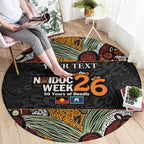 Personalised NAIDOC Deadly 50 Years Round Carpet Minimalist Aboriginal Art