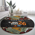 Personalised NAIDOC Deadly 50 Years Round Carpet Minimalist Aboriginal Art