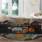 Personalised NAIDOC Deadly 50 Years Round Carpet Minimalist Aboriginal Art