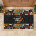 Personalised NAIDOC Deadly 50 Years Rubber Doormat Minimalist Aboriginal Art