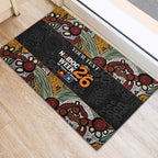 Personalised NAIDOC Deadly 50 Years Rubber Doormat Minimalist Aboriginal Art
