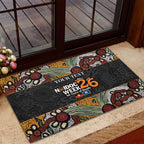 Personalised NAIDOC Deadly 50 Years Rubber Doormat Minimalist Aboriginal Art