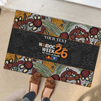 Personalised NAIDOC Deadly 50 Years Rubber Doormat Minimalist Aboriginal Art