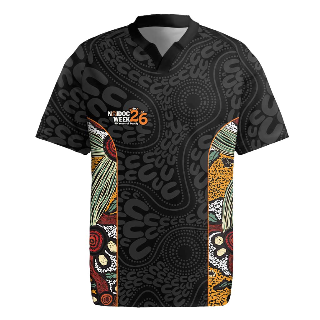Personalised NAIDOC Deadly 50 Years Rugby Jersey Minimalist Aboriginal Art