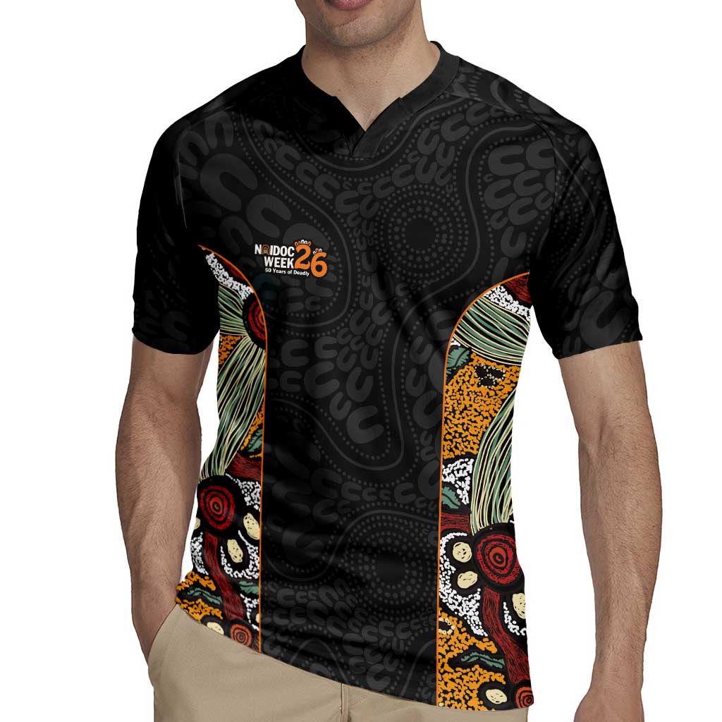 Personalised NAIDOC Deadly 50 Years Rugby Jersey Minimalist Aboriginal Art
