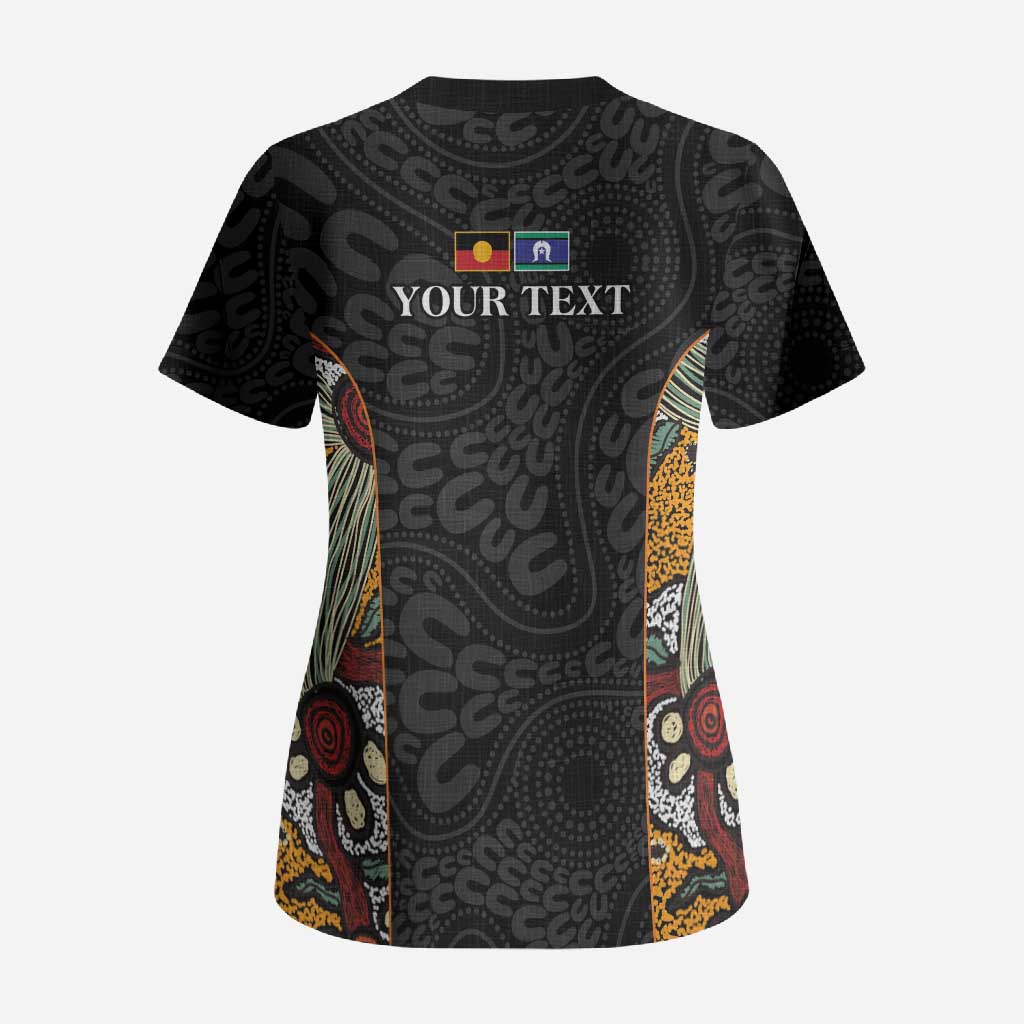Personalised NAIDOC Deadly 50 Years Scrub Top Minimalist Aboriginal Art
