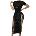 Personalised NAIDOC Deadly 50 Years Short Sleeve Bodycon Dress Minimalist Aboriginal Art
