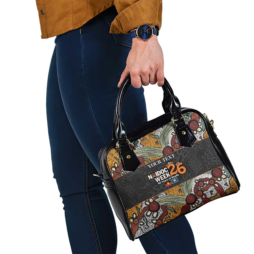 Personalised NAIDOC Deadly 50 Years Shoulder Handbag Minimalist Aboriginal Art