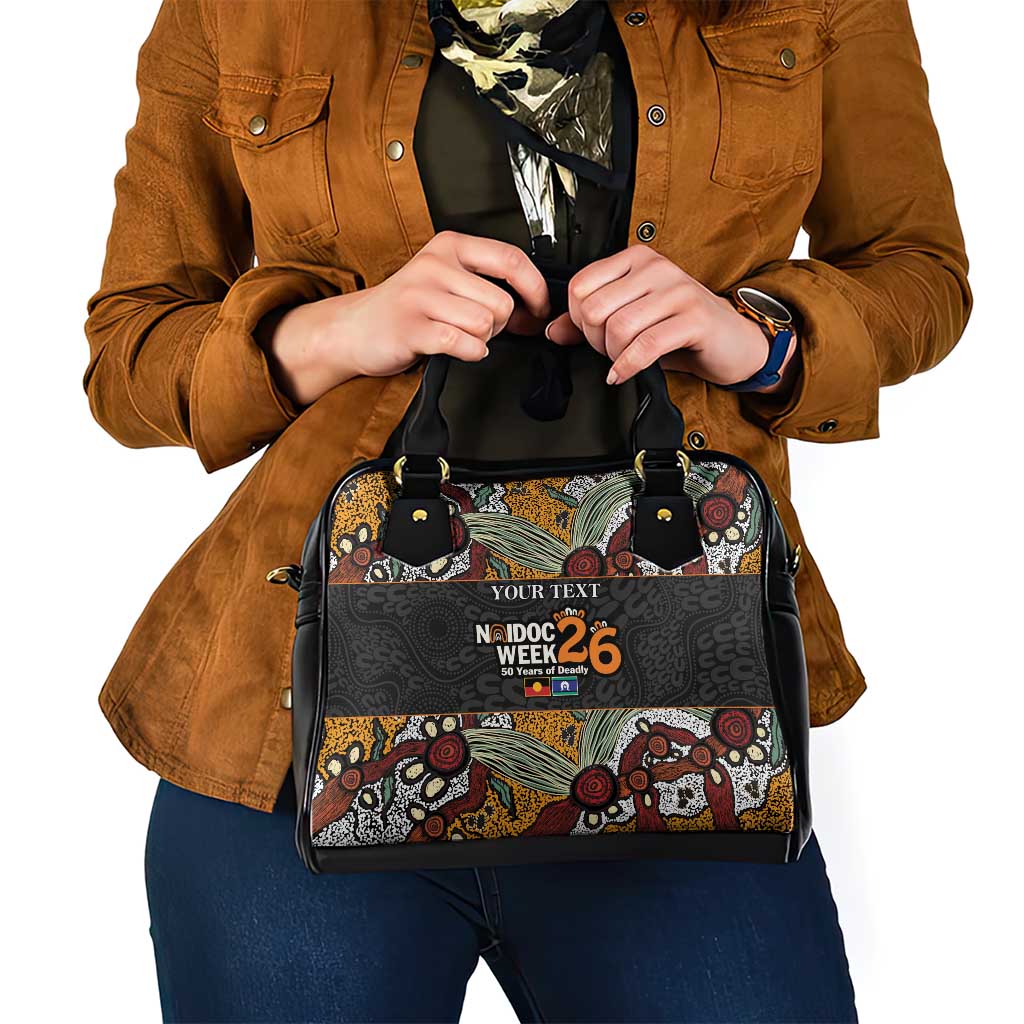 Personalised NAIDOC Deadly 50 Years Shoulder Handbag Minimalist Aboriginal Art