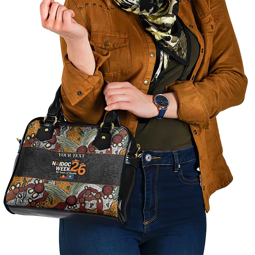 Personalised NAIDOC Deadly 50 Years Shoulder Handbag Minimalist Aboriginal Art