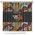 Personalised NAIDOC Deadly 50 Years Shower Curtain Minimalist Aboriginal Art