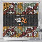 Personalised NAIDOC Deadly 50 Years Shower Curtain Minimalist Aboriginal Art