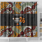 Personalised NAIDOC Deadly 50 Years Shower Curtain Minimalist Aboriginal Art