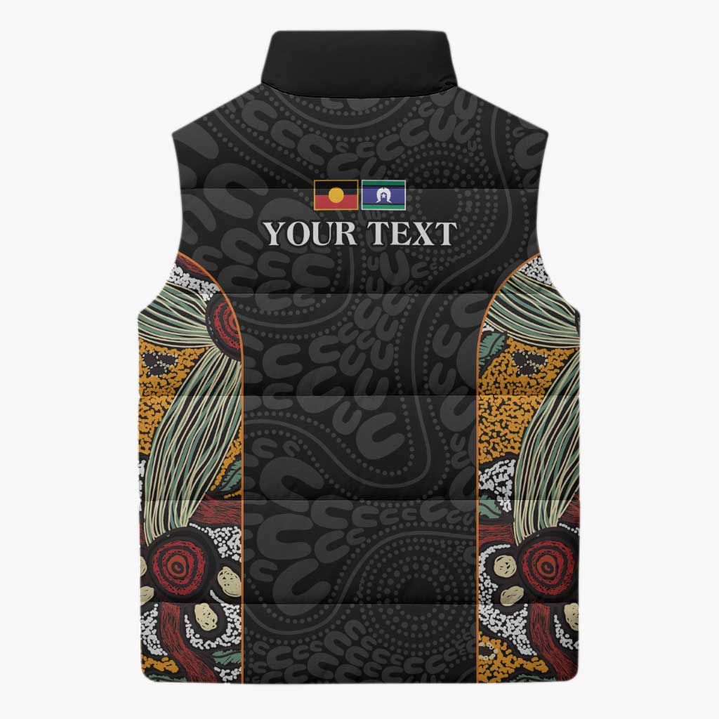 Personalised NAIDOC Deadly 50 Years Sleeveless Puffer Jacket Minimalist Aboriginal Art