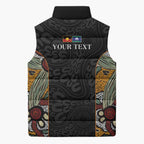 Personalised NAIDOC Deadly 50 Years Sleeveless Puffer Jacket Minimalist Aboriginal Art