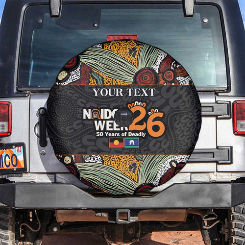 Personalised NAIDOC Deadly 50 Years Spare Tire Cover Minimalist Aboriginal Art