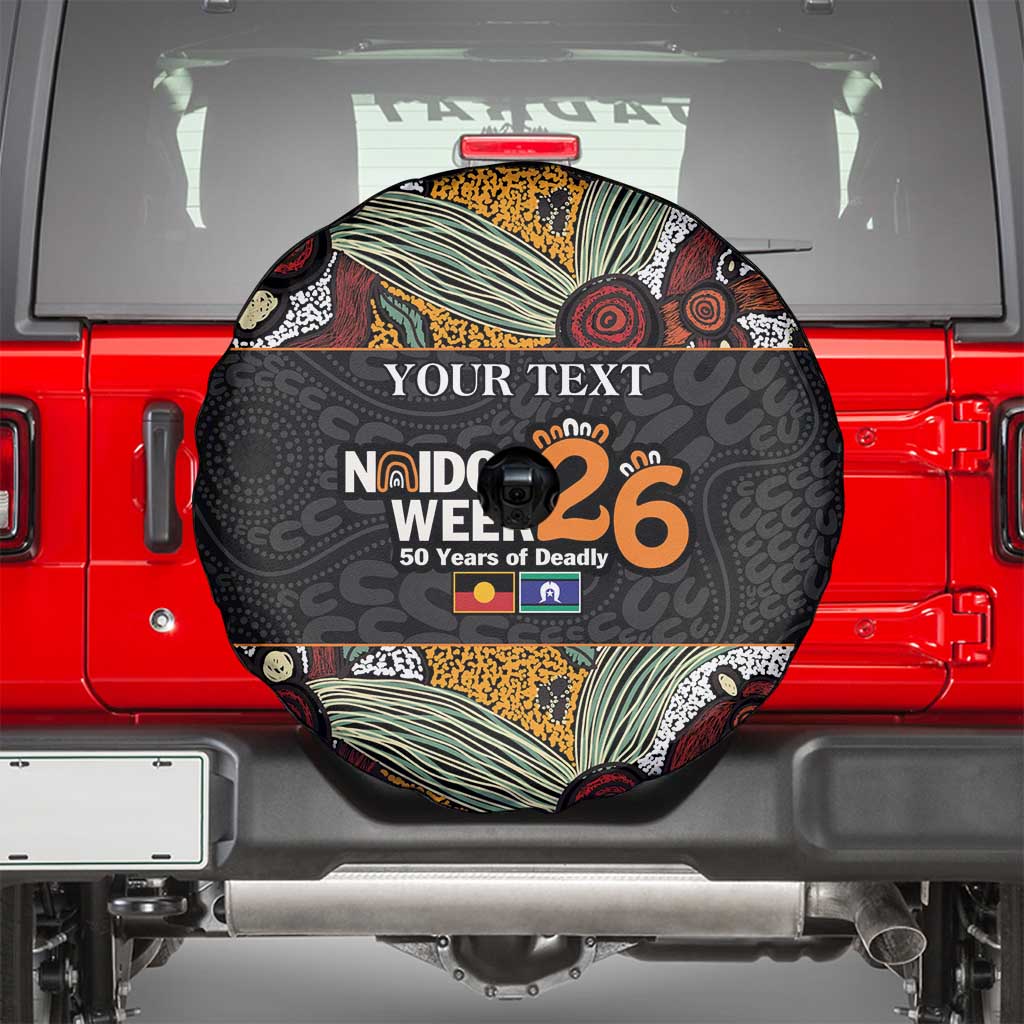 Personalised NAIDOC Deadly 50 Years Spare Tire Cover Minimalist Aboriginal Art