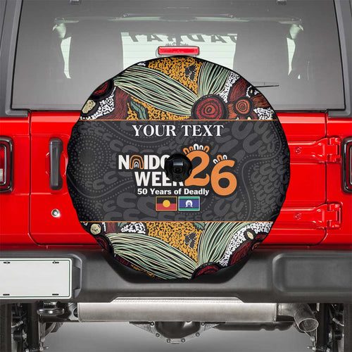 Personalised NAIDOC Deadly 50 Years Spare Tire Cover Minimalist Aboriginal Art