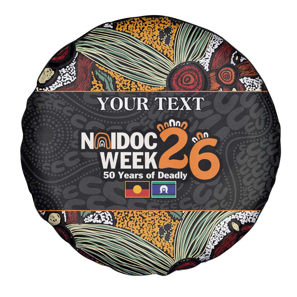 Personalised NAIDOC Deadly 50 Years Spare Tire Cover Minimalist Aboriginal Art