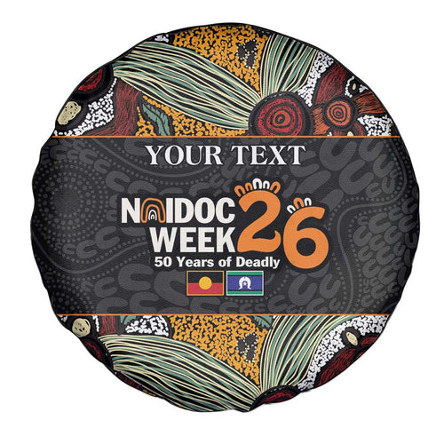 Personalised NAIDOC Deadly 50 Years Spare Tire Cover Minimalist Aboriginal Art