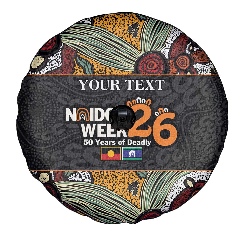 Personalised NAIDOC Deadly 50 Years Spare Tire Cover Minimalist Aboriginal Art