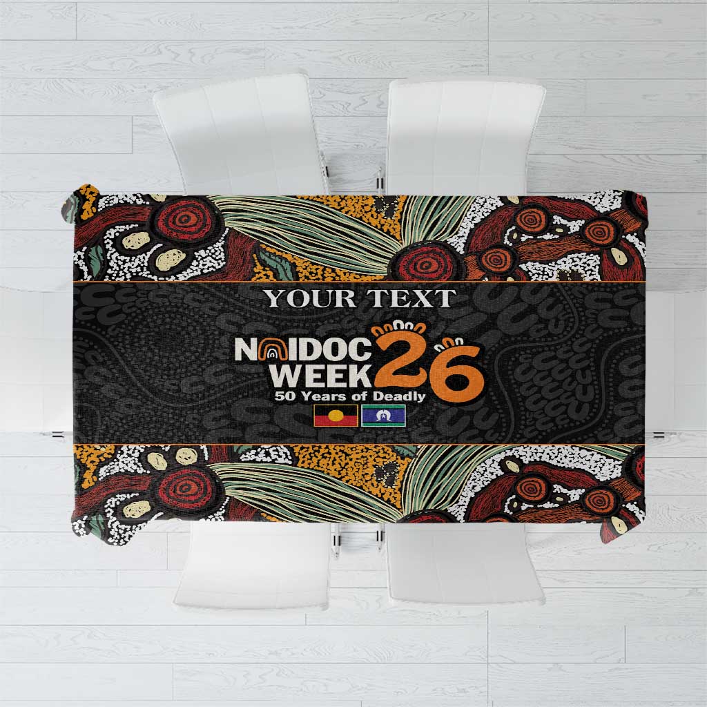 Personalised NAIDOC Deadly 50 Years Tablecloth Minimalist Aboriginal Art