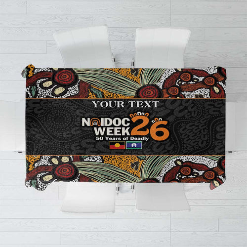 Personalised NAIDOC Deadly 50 Years Tablecloth Minimalist Aboriginal Art