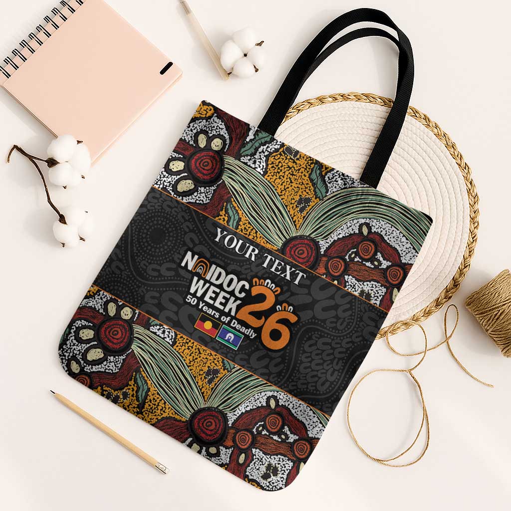 Personalised NAIDOC Deadly 50 Years Tote Bag Minimalist Aboriginal Art