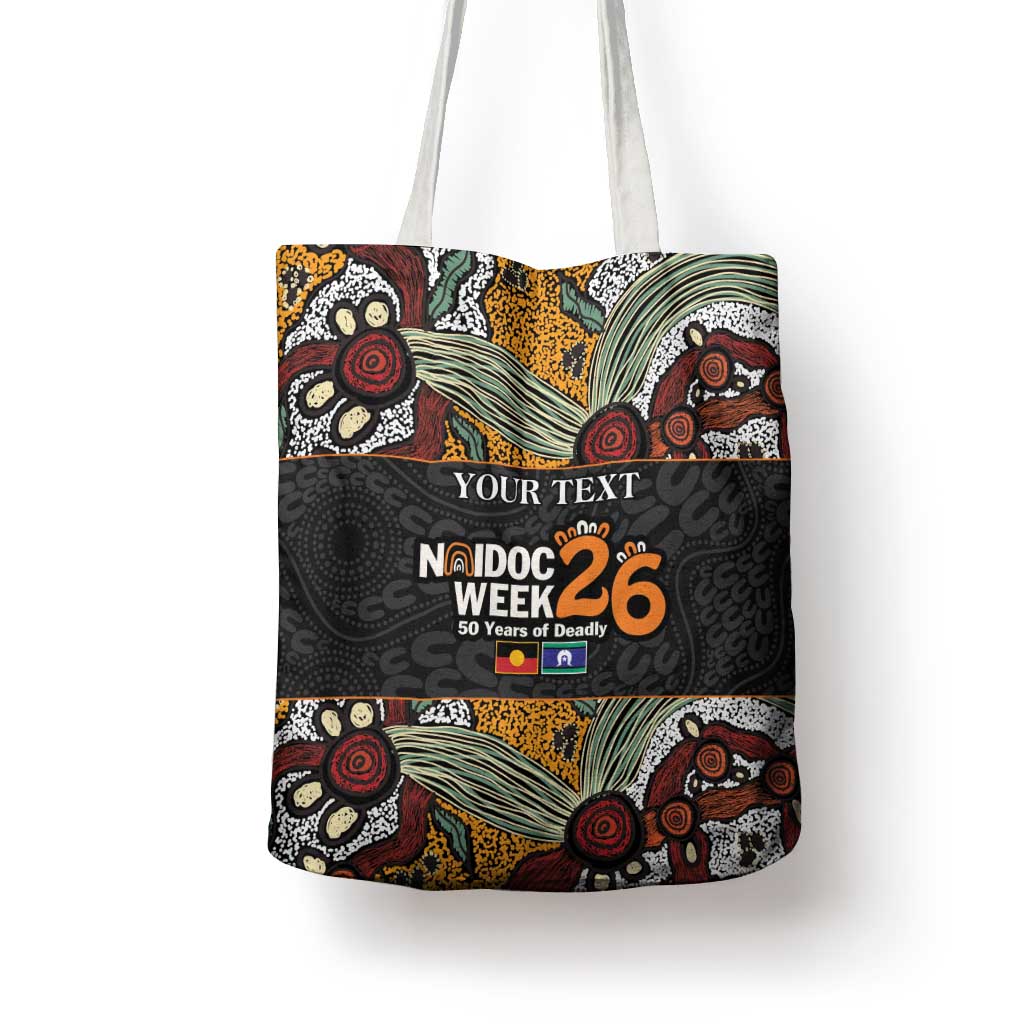 Personalised NAIDOC Deadly 50 Years Tote Bag Minimalist Aboriginal Art