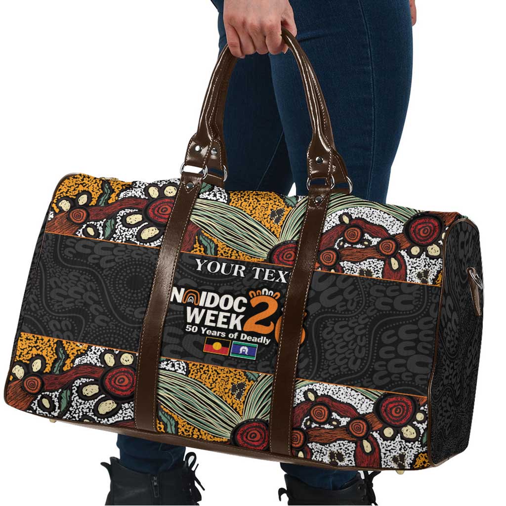 Personalised NAIDOC Deadly 50 Years Travel Bag Minimalist Aboriginal Art