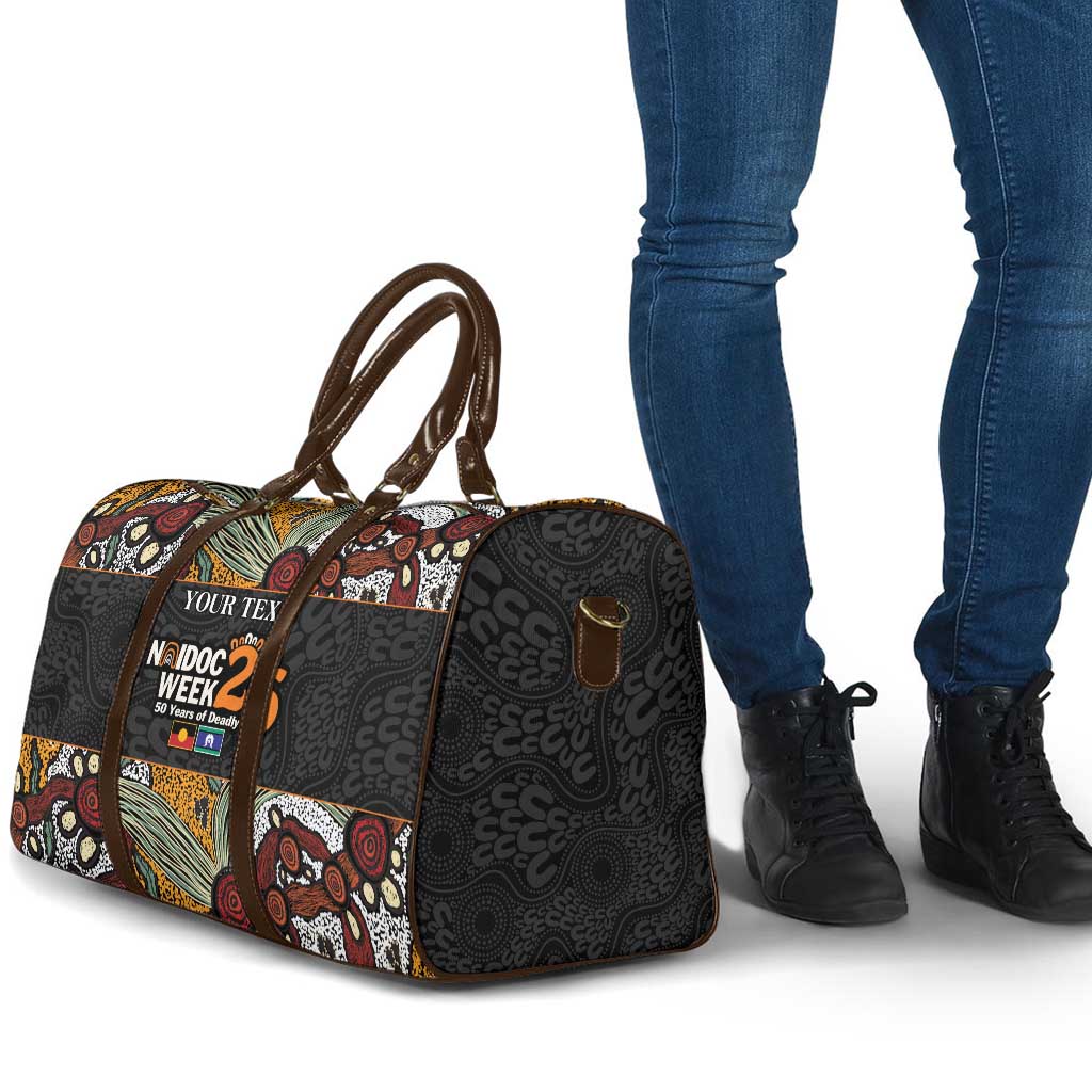 Personalised NAIDOC Deadly 50 Years Travel Bag Minimalist Aboriginal Art