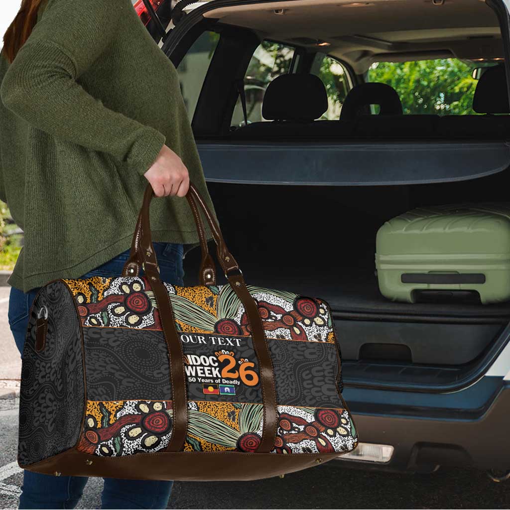Personalised NAIDOC Deadly 50 Years Travel Bag Minimalist Aboriginal Art