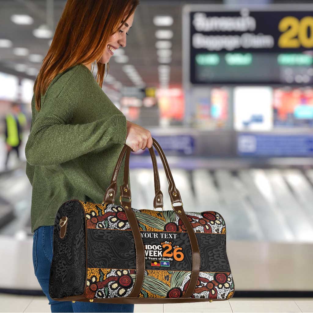 Personalised NAIDOC Deadly 50 Years Travel Bag Minimalist Aboriginal Art
