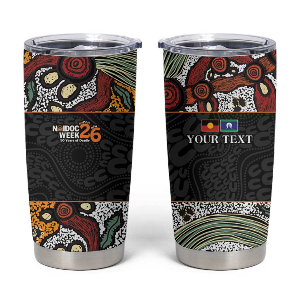 Personalised NAIDOC Deadly 50 Years Tumbler Cup Minimalist Aboriginal Art