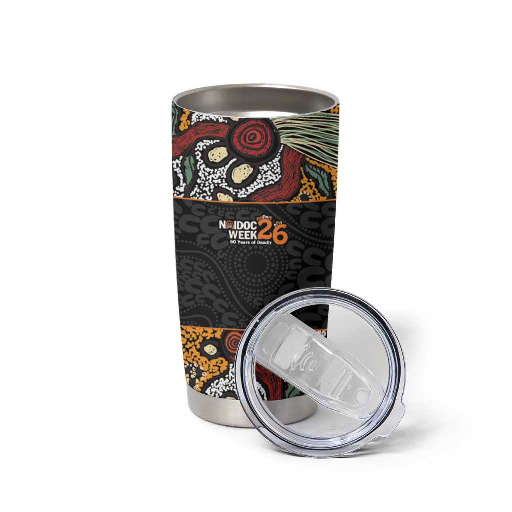 Personalised NAIDOC Deadly 50 Years Tumbler Cup Minimalist Aboriginal Art