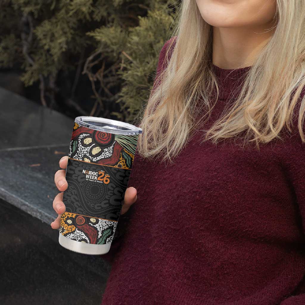Personalised NAIDOC Deadly 50 Years Tumbler Cup Minimalist Aboriginal Art