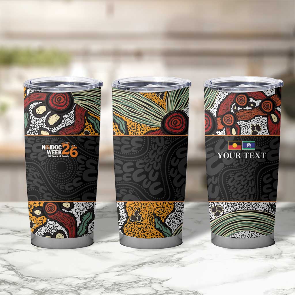 Personalised NAIDOC Deadly 50 Years Tumbler Cup Minimalist Aboriginal Art