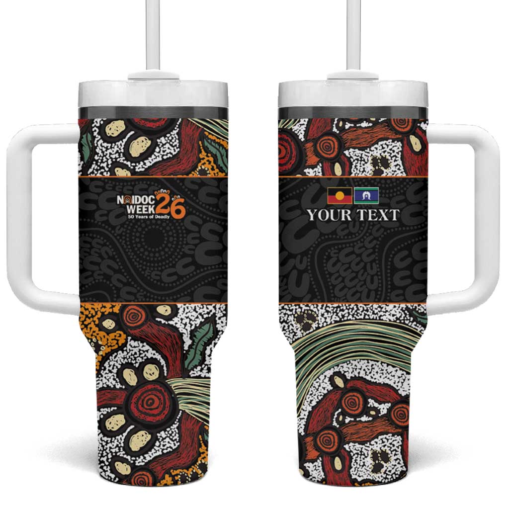 Personalised NAIDOC Deadly 50 Years Tumbler With Handle Minimalist Aboriginal Art