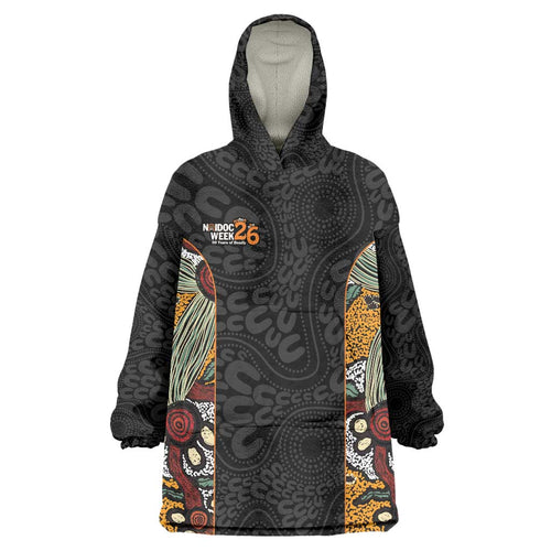 Personalised NAIDOC Deadly 50 Years Wearable Blanket Hoodie Minimalist Aboriginal Art