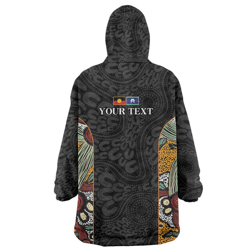 Personalised NAIDOC Deadly 50 Years Wearable Blanket Hoodie Minimalist Aboriginal Art