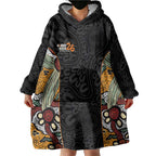 Personalised NAIDOC Deadly 50 Years Wearable Blanket Hoodie Minimalist Aboriginal Art